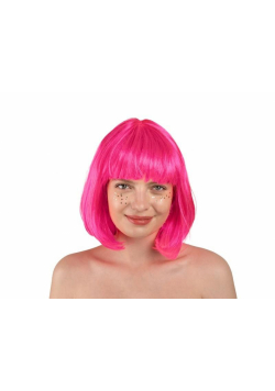 Peruka Kleopatra neonowy róż