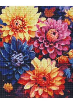 Diamentowa mozaika - Kolorowe dalie 40x50cm
