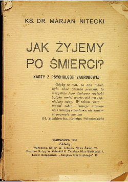 Jak żyjemy po śmierci 1937 r