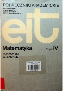 Podręcznik Akademicki Matematyka Cz IV