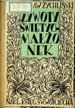 Żywoty świętych małżonek 1926 r.