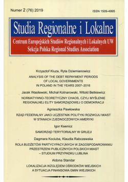 Studia Regionalne i Lokalne 2 (76) /2019