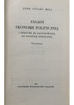 Zasady ekonomii politycznej Tom I