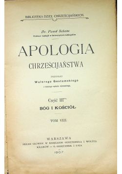 Apologia chrześcijaństwa Część III Tom VIII 1907 r.
