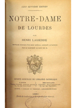 Notre dame De Lourdes  1883r