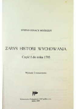 Zarys historii wychowania Część 1 do 1795 roku