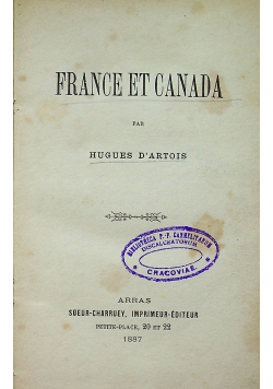 France et Canada 1887 r