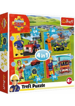 Puzzle 4w1 Strażak Sam Odważny Strażak Sam