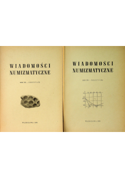 Wiadomości numizmatyczne rok XX zeszyt 2 i 3