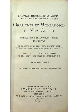 Orationes et Meditationes de Vita Christi 1902 r.