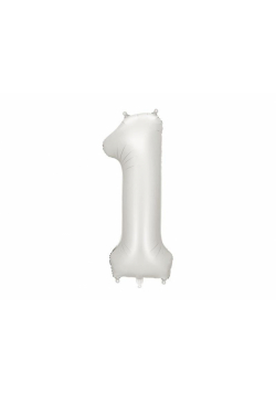 Balon foliowy cyfra 1 86cm srebrny