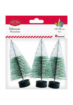 Drzewka plastikowe Choinki 10cm x 50mm 3szt ziel