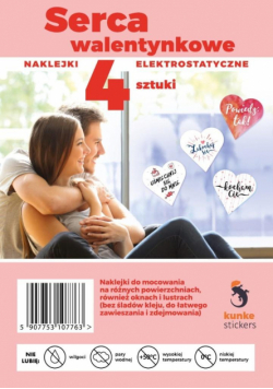 Naklejki serca walentynkowe 4szt