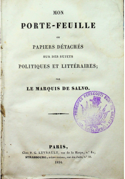 Mon Porte Feuille 1834 r.
