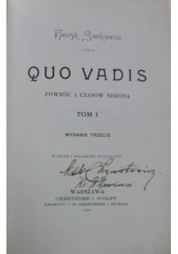 Quo Vadis tom 1 1900 r.
