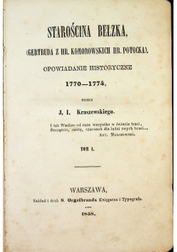 Starościna Bełzka Tom II z 1858 r.