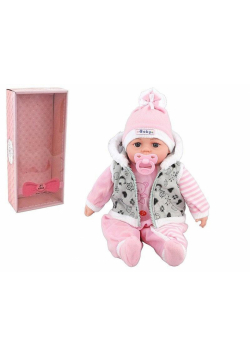 Lalka bobas ze smoczkiem mówi po polsku 45cm