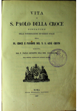 Vita di S Paolo della croce 1867r