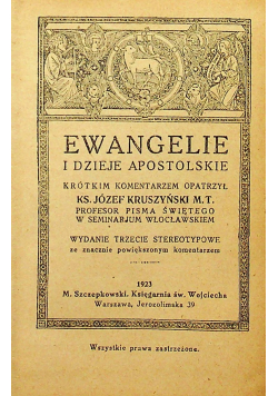 Ewangelie i dzieje Apostolskie 1923 r.
