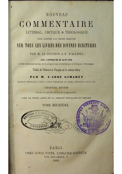 Nouveau commentaire Tome Deuxieme 1868r