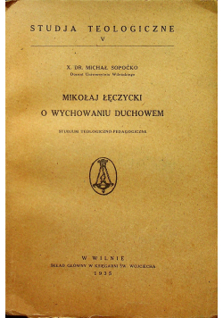 Mikołaj Łęczycki o wychowaniu duchowem 1935 r