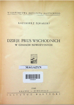Dzieje Prus Wschodnich w czasach nowożytnych 1946 r.