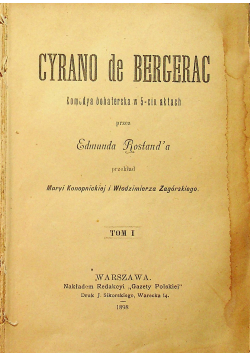 Cyrano de Bergerac Tom I i II 1898 r.