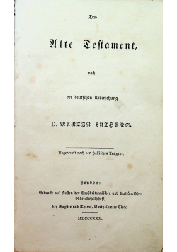 Das Alte Testament 1830 r.