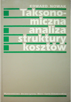 Taksonomiczna analiza struktury kosztów