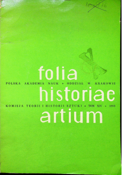 Folia historiae artium Tom XIV