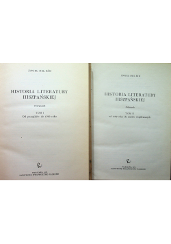 Historia literatury hiszpańskiej Tom I i II