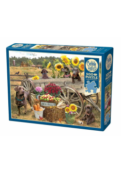 Puzzle 500 Labradory z wozu, koniom lżej G3