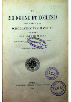 De Religione et ecclesia 1892 r.