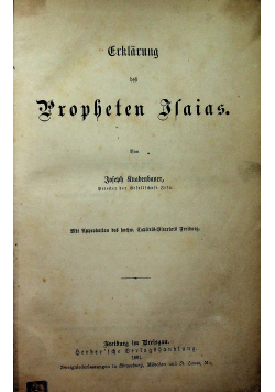 Erklarung des Propheten Blaias 1881 r.