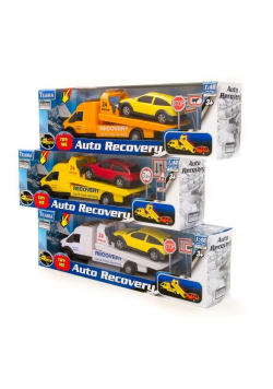 Laweta biała + pojazd 1:48 + znaki