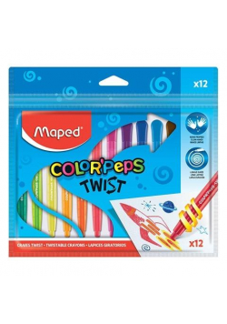 Kredki Twist świecowe wykręcane 12 kolorów MAPED