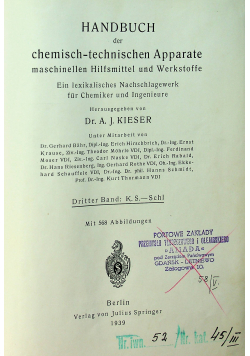 Handbuch der chemisch technischen Apparate 1939 r
