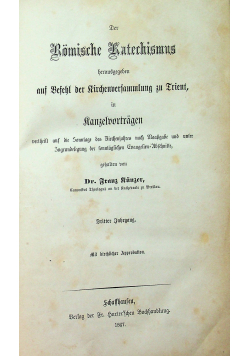 Der Romische Katrchismus jahrgang dritter und vierter 1867 r