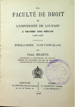 La Faculte de droit 1906 r.
