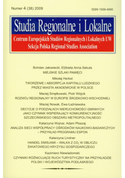Studia Regionalne i Lokalne 4(38) 2009