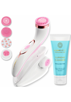 LUMINEO Brush PRO różowy 4 końcówki + żel do twarzy
