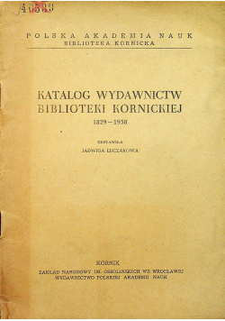 Katalog wydawnictw biblioteki Kórnickiej