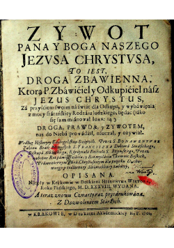 Żywot Pana y Boga naszego Jezvsa Chrystvsa 1701 r.