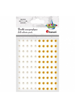 Perełki samoprzylepne 5mm 100szt białe złote