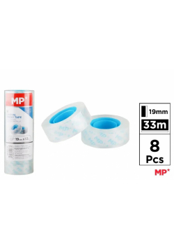 Taśma samoprzylepna przezroczysta 19mmx33m (8szt)