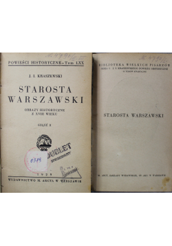 Starosta Warszawski 3 tomy 1929r