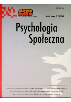 Psychologia społeczna Tom 4 Nr 3 / 09