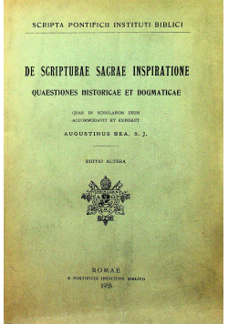 De scripturae sacrae inspiratione 1935 r
