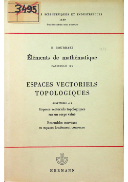 Espaces Vectoriels Topologiques
