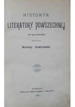 Historya literatury powszechnej 1898 r.